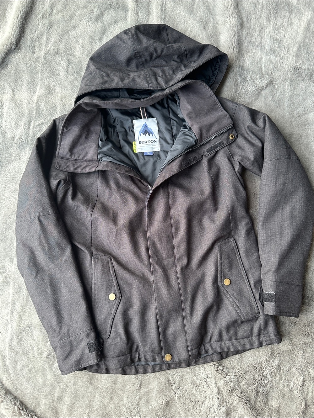 Burton Charcoal Gray Hooded Ski Jacket